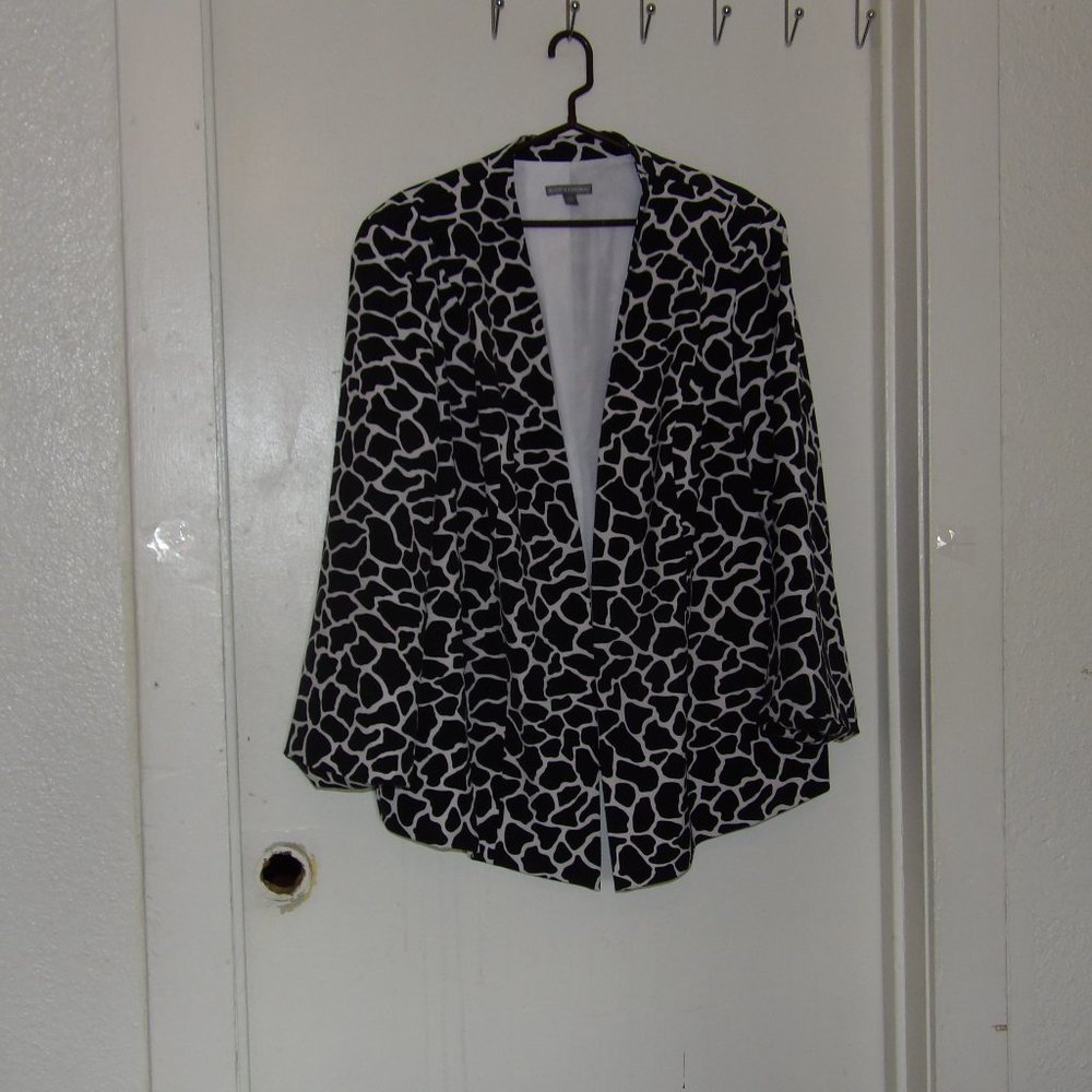 Jessica London Black/White Scuba Blazer Sz 26W